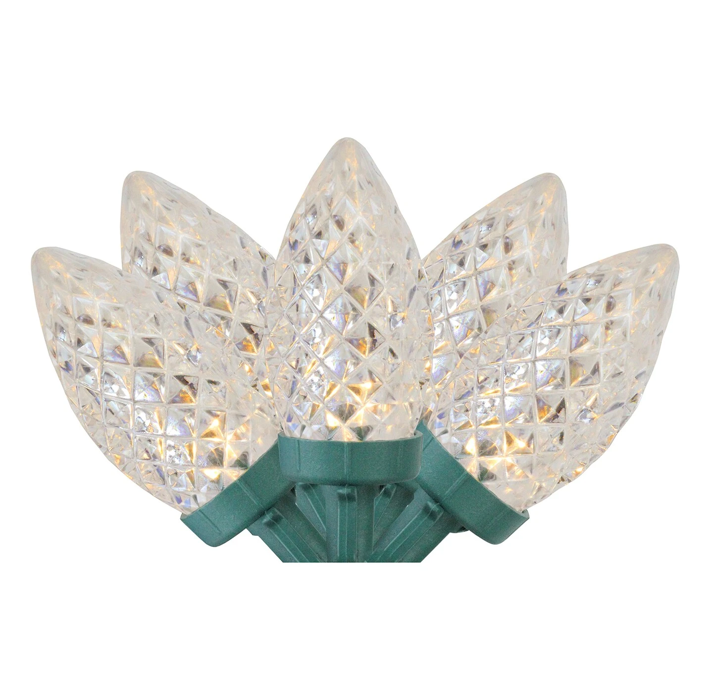 Northlight LED Faceted C7 Christmas Lights - Warm White - 66' Green Wire - 100ct Clear 3 Northlight LED Faceted C7 Christmas Lights - Warm White - 66' Green Wire - 100ct Clear