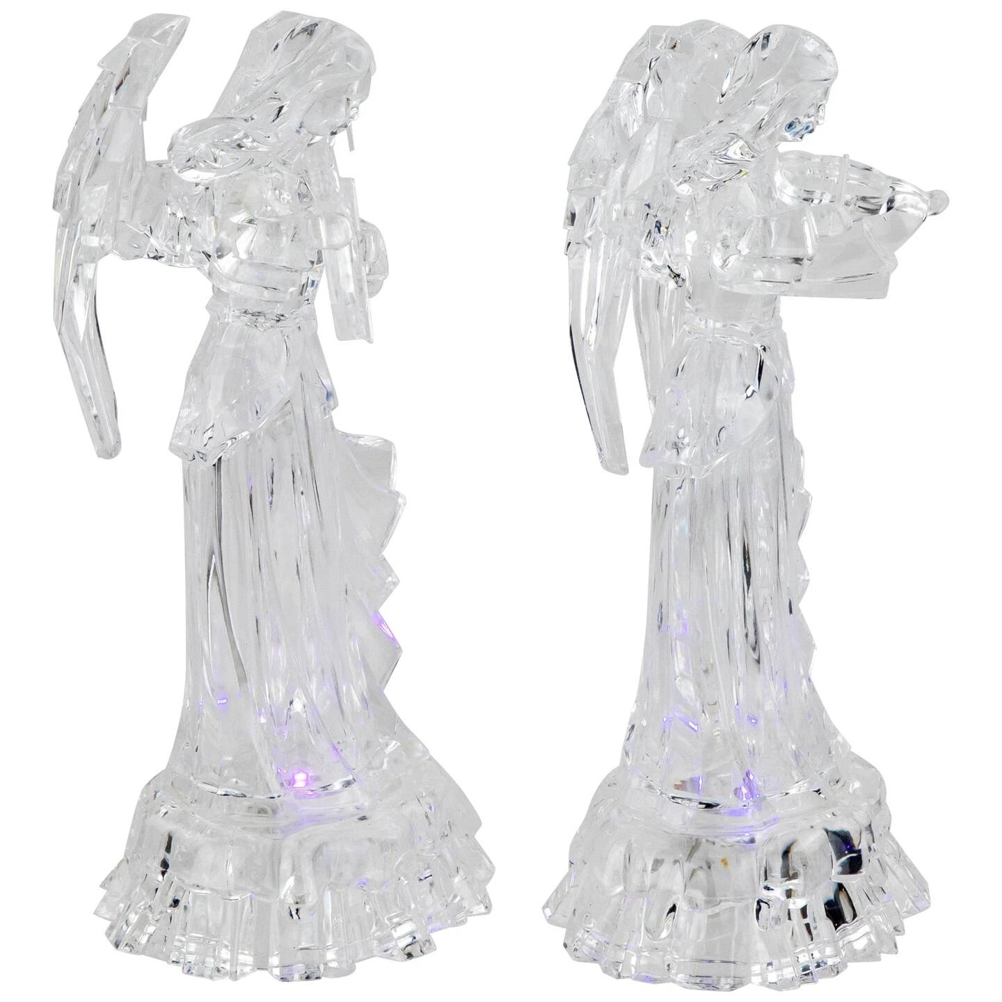 Northlight LED Lighted Color Changing Angel Acrylic Christmas Decorations - 9" - Set Of 2 Clear 6 Northlight LED Lighted Color Changing Angel Acrylic Christmas Decorations - 9" - Set Of 2 Clear - Image 4