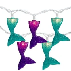 Northlight Mermaid Tails Patio Light Set - 6' White Wire - 10ct Blue -Northlight 152781712923872