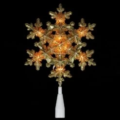 Northlight 9" Pre-Lit Gold Snowflake Christmas Tree Topper - Clear Lights -Northlight 152782139669472