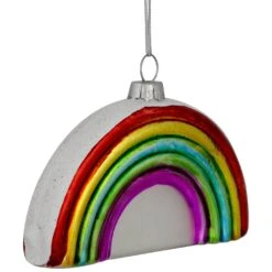 Northlight 4" Shiny Arched Rainbow Hanging Glass Christmas Ornament Multi -Northlight 152782707525088