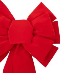 Northlight 14" X 34" Red 11-Loop Velveteen Christmas Bow Decoration -Northlight 154681975541808