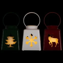 Northlight LED Lighted Tree, Snowflake And Reindeer Christmas Candle Lanterns - 8" - Set Of 3 Red 13 Northlight LED Lighted Tree, Snowflake And Reindeer Christmas Candle Lanterns - 8" - Set Of 3 Red -Northlight 159972219847376