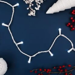 Northlight LED G12 Berry Christmas Lights - Pure White - 16' White Wire - 50ct -Northlight 160272301667856