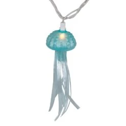 Northlight Jellyfish Patio Light Set - Blue And White - 6' White Wire - 10ct -Northlight 160882807416976