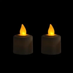 Northlight Pack Of 2 White Battery Operated LED Flickering Amber Lighted Christmas Votive Candles 1.5" -Northlight 161063533629456