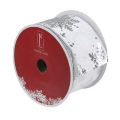 Northlight White And Silver Snowflake Christmas Wired Craft Ribbon 2.5" X 16 Yards 10 Northlight White And Silver Snowflake Christmas Wired Craft Ribbon 2.5" X 16 Yards -Northlight 161770042125840