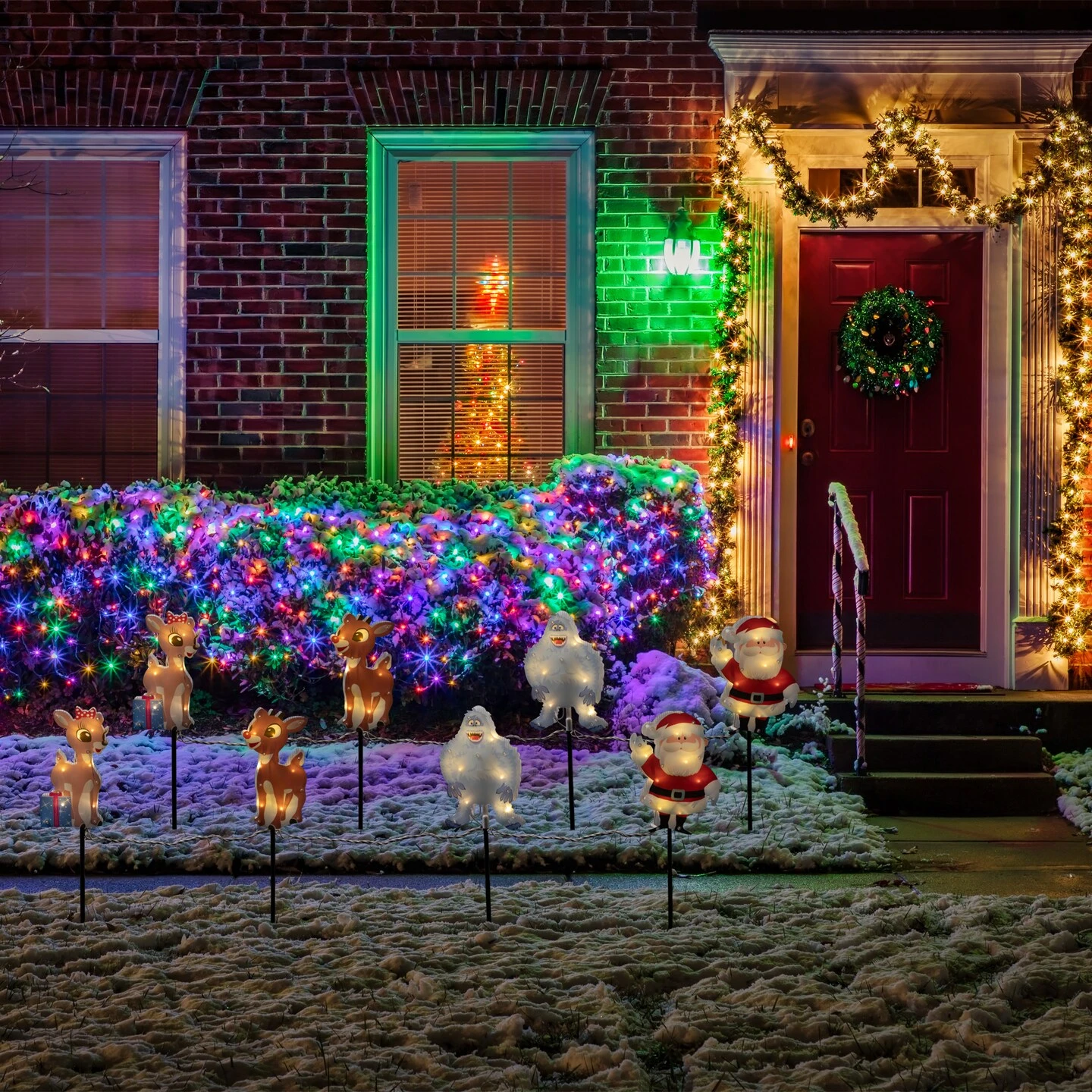 Northlight Lighted Rudolph And Friends Christmas Outdoor Pathway Markers - Set Of 4 Blue 4 Northlight Lighted Rudolph And Friends Christmas Outdoor Pathway Markers - Set Of 4 Blue - Image 2