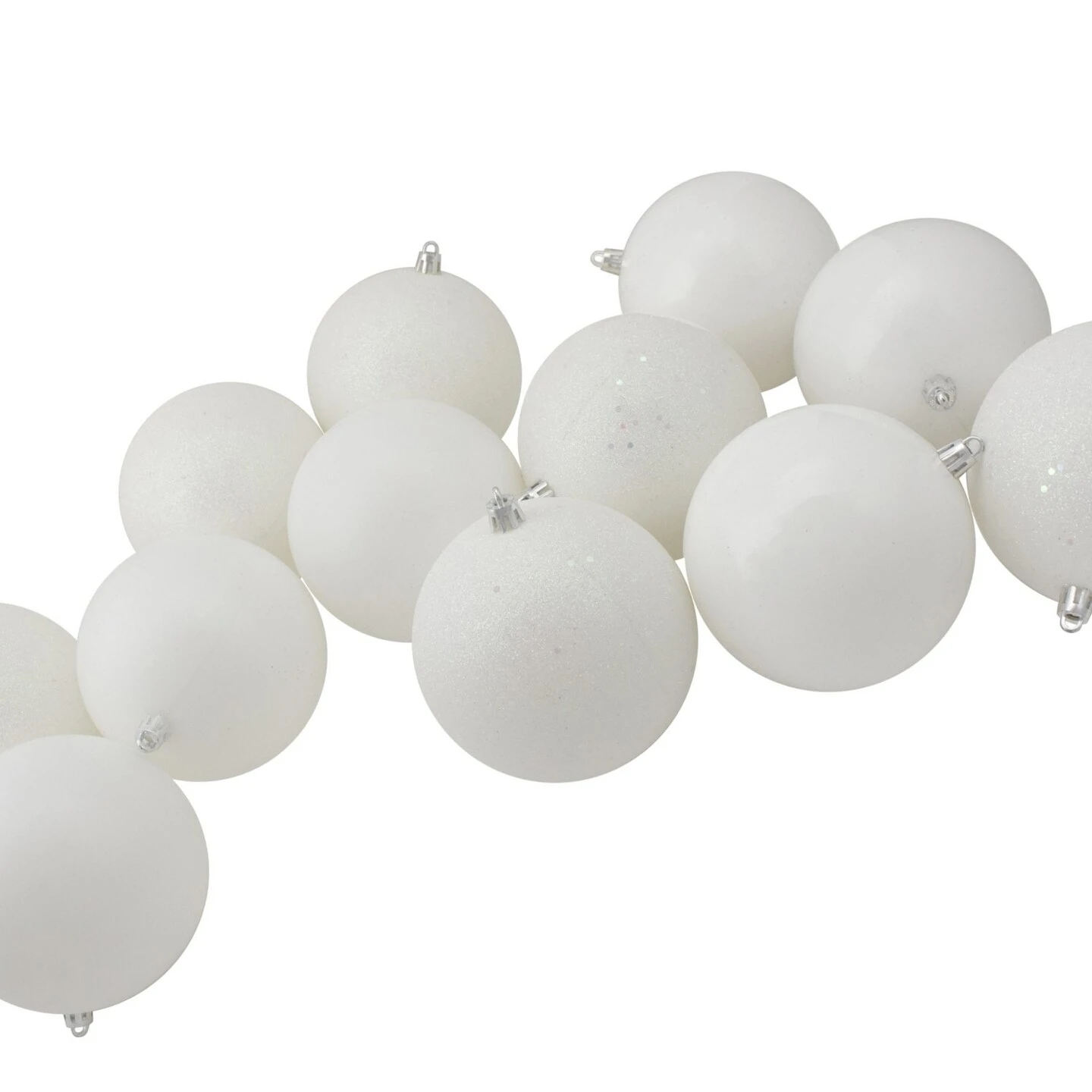 Northlight Shatterproof 4-Finish Christmas Ball Ornaments - 2.5" (60mm) - Winter White - 24ct 6 Northlight Shatterproof 4-Finish Christmas Ball Ornaments - 2.5" (60mm) - Winter White - 24ct - Image 4