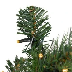 Northlight 6' X 12" Pre-Lit Plaid Bows And Red Berries Artificial Christmas Garland - Warm White Lights Green -Northlight 168454031553616