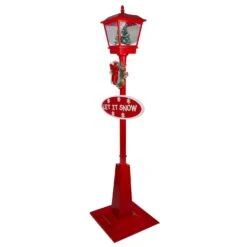 Northlight Musical Holiday Street Lamp With Christmas Tree Lantern - 70.75"- Red 9 Northlight Musical Holiday Street Lamp With Christmas Tree Lantern - 70.75"- Red -Northlight 16941744503776