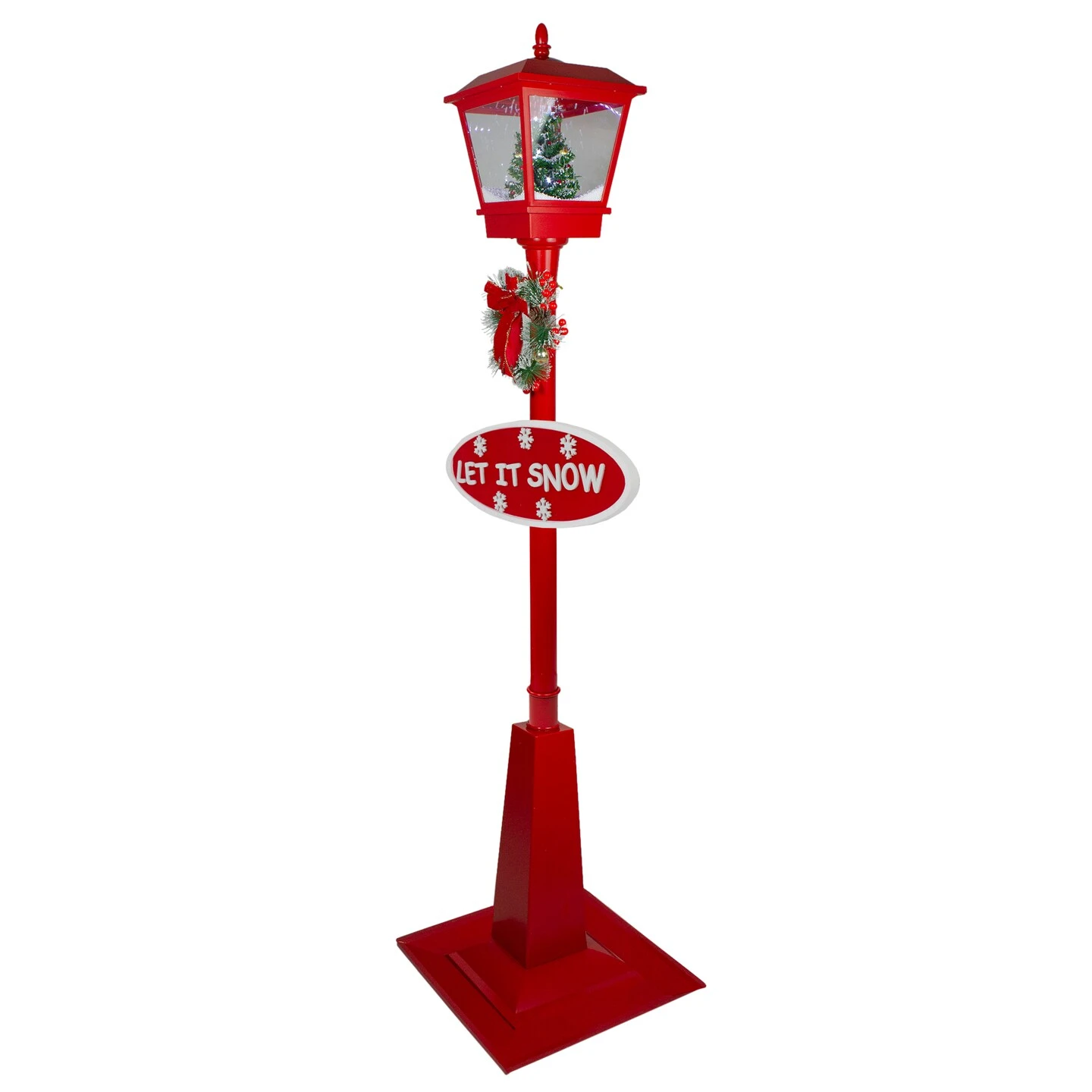 Northlight Musical Holiday Street Lamp With Christmas Tree Lantern - 70.75"- Red 5 Northlight Musical Holiday Street Lamp With Christmas Tree Lantern - 70.75"- Red - Image 3