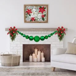 Northlight 6' Green Shiny And Matte Shatterproof Ball Christmas Swag 12 Northlight 6' Green Shiny And Matte Shatterproof Ball Christmas Swag -Northlight 16941754989536