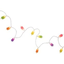 Northlight Sugared Ice Pop Indoor Outdoor Patio String Light Set - 7.25' White Wire - 10ct Multi -Northlight 16941887110112