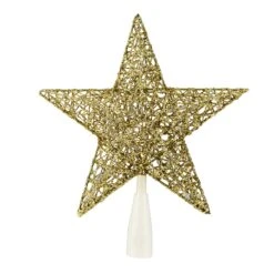 Northlight 10" LED Lighted Gold Glittered Star Christmas Tree Topper, Warm White Lights 9 Northlight 10" LED Lighted Gold Glittered Star Christmas Tree Topper, Warm White Lights -Northlight 16941931150304