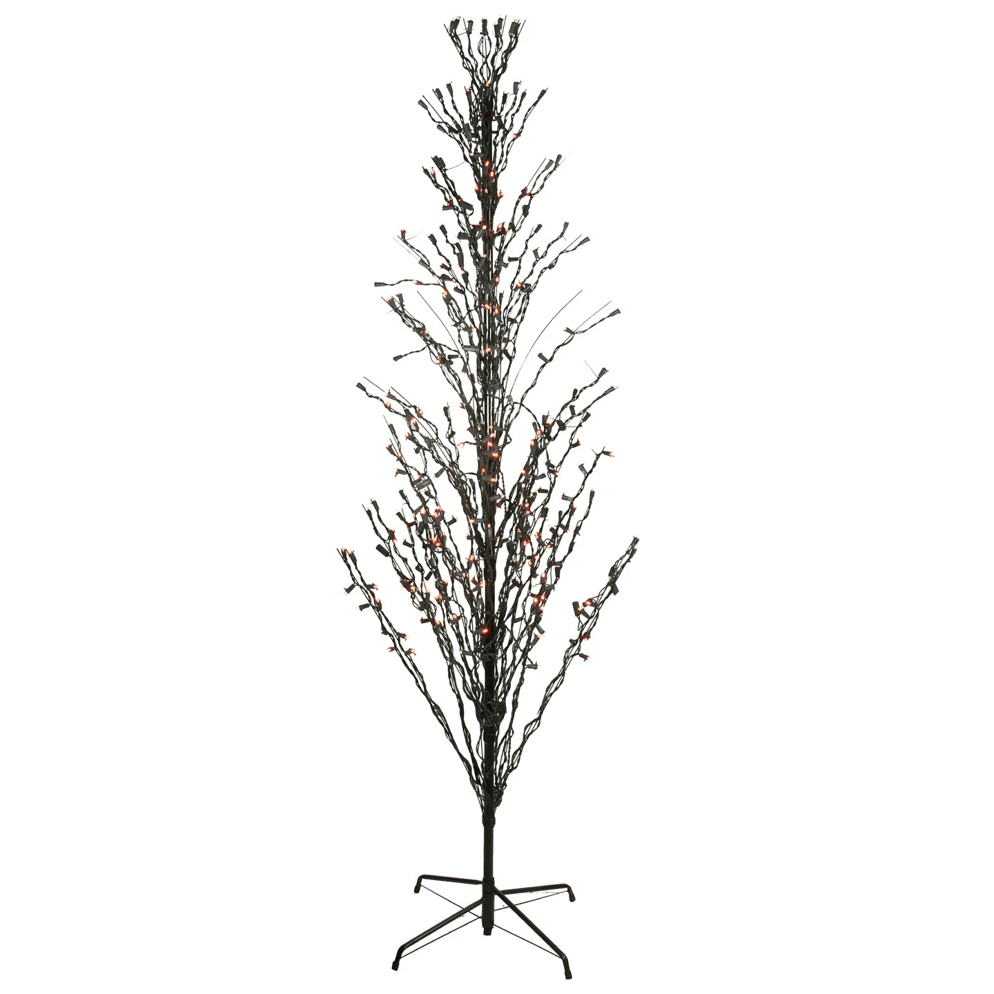 Northlight 9' Pre-Lit Black Cascade Outdoor Halloween Twig Tree, Orange Lights 3 Northlight 9' Pre-Lit Black Cascade Outdoor Halloween Twig Tree, Orange Lights