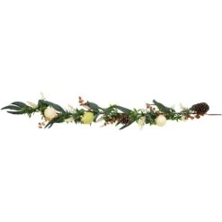 Northlight 5' X 6" Green Gourds And Foliage Artificial Fall Harvest Garland - Unlit -Northlight 16943262841824 1