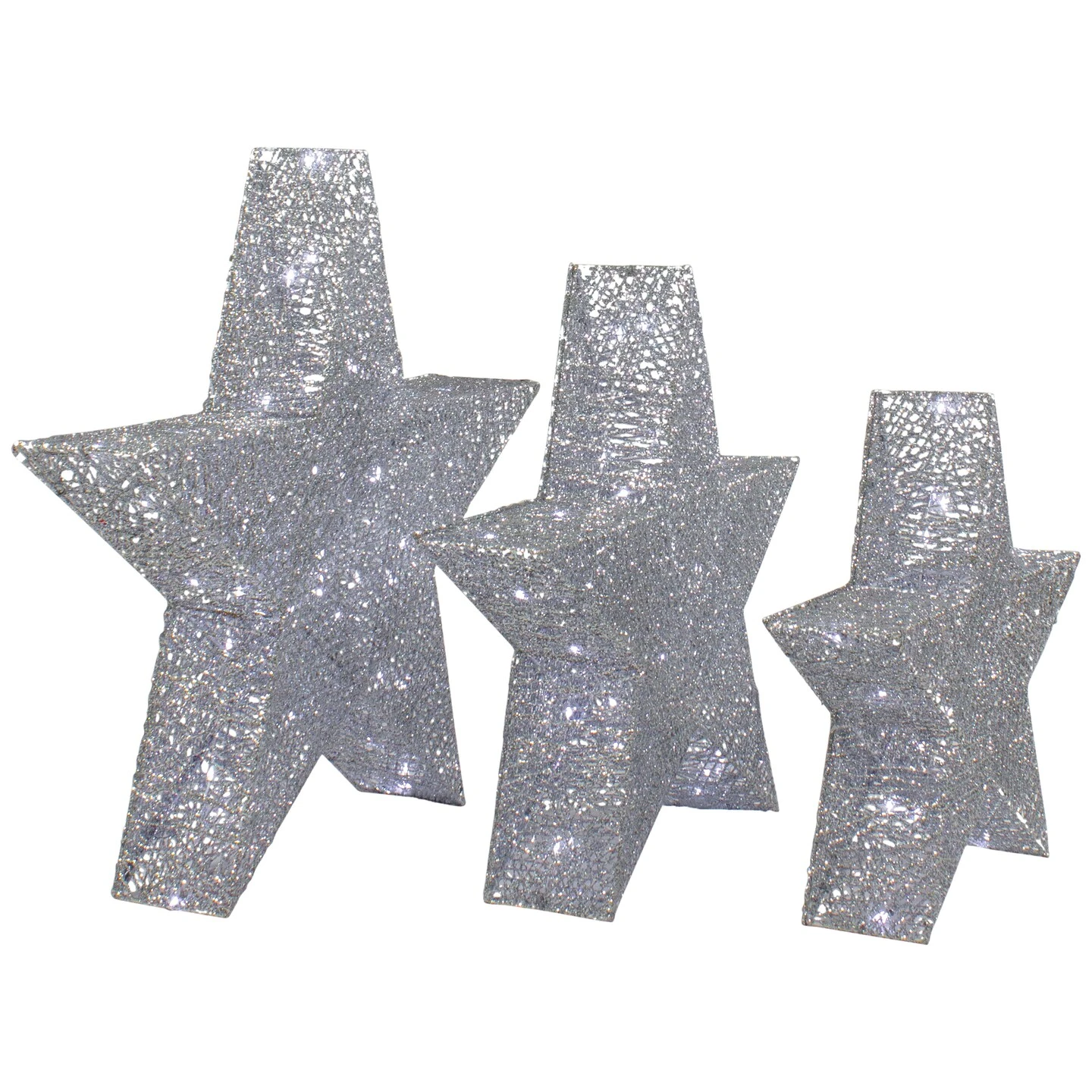 Northlight Set Of 3 LED Lighted Silver Stars Outdoor Christmas Decorations 24" 7 Northlight Set Of 3 LED Lighted Silver Stars Outdoor Christmas Decorations 24" - Image 5