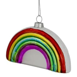 Northlight 4" Shiny Arched Rainbow Hanging Glass Christmas Ornament Multi -Northlight 16943629370848