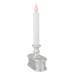 Northlight LED Lighted Window Candle With Base - 9.25" - White And Silver 14 Northlight LED Lighted Window Candle With Base - 9.25" - White And Silver -Northlight 172163030140128
