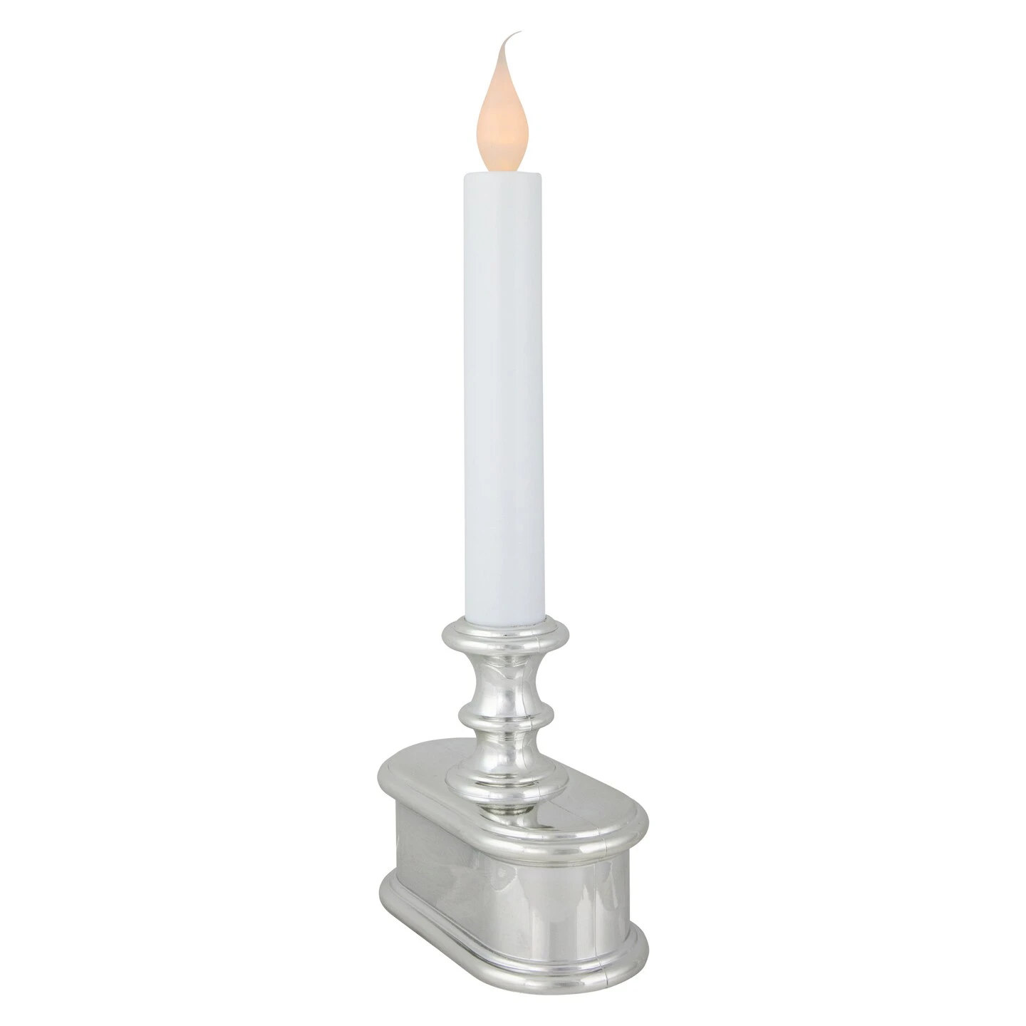 Northlight LED Lighted Window Candle With Base - 9.25" - White And Silver 7 Northlight LED Lighted Window Candle With Base - 9.25" - White And Silver - Image 5
