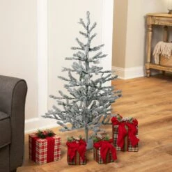 Northlight 36" Green Flocked Alpine Coral Artificial Christmas Tree - Unlit White 15 Northlight 36" Green Flocked Alpine Coral Artificial Christmas Tree - Unlit White -Northlight 172866473286576 2