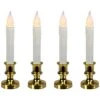 Northlight Frosted LED Flickering Window Candles With Timer - 8.5" - Set Of 4 White