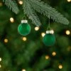 Northlight 2-Finish Mini Christmas Glass Ball Ornaments - 1" (25mm) - Green - 24ct 2 Northlight 2-Finish Mini Christmas Glass Ball Ornaments - 1" (25mm) - Green - 24ct -Northlight 175622789123792
