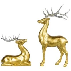 Northlight Standing And Sitting Reindeer Christmas Figures - Gold - Set Of 2 14 Northlight Standing And Sitting Reindeer Christmas Figures - Gold - Set Of 2 -Northlight 183189951977680