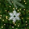 Northlight Metal Star Snowflake Christmas Ornament On Jute Rope - 5.5" - Silver And White