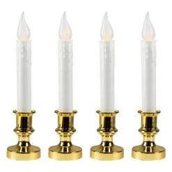 Northlight Frosted LED Flickering Window Candles With Timer - 8.5" - Set Of 4 White -Northlight 183984369564112