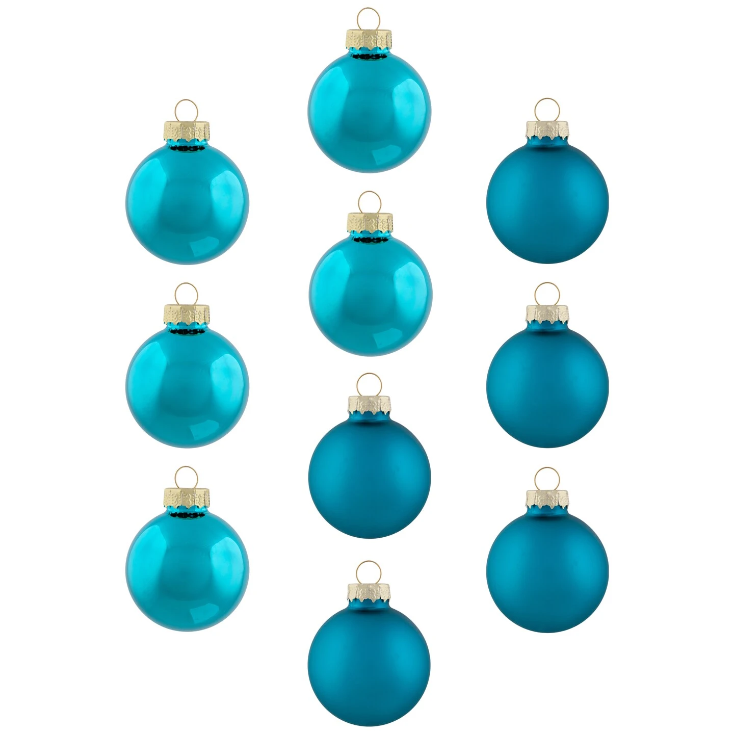 Northlight 2-Finish Christmas Glass Ball Ornaments - 1.75" (44.5mm) - Turquoise Blue - 10ct 5 Northlight 2-Finish Christmas Glass Ball Ornaments - 1.75" (44.5mm) - Turquoise Blue - 10ct - Image 3