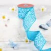 Northlight Swirl Wired Spring Craft Ribbon - 2.5" X 10 Yards - Blue And White 1 Northlight Swirl Wired Spring Craft Ribbon - 2.5" X 10 Yards - Blue And White -Northlight 187720731557680