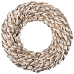 Northlight Champagne Gold Budding Leaves Glitter Christmas Wreath - 12" - Unlit 12 Northlight Champagne Gold Budding Leaves Glitter Christmas Wreath - 12" - Unlit -Northlight 190798600599152