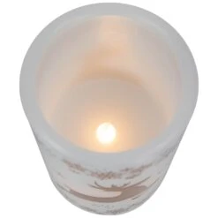 Northlight LED Reindeer Flameless Flickering Wax Pillar Christmas Candles - 6" - Set Of 3 White -Northlight 197697365689568