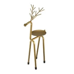Northlight 13.25" Large Bronze Reindeer Christmas Pillar Candle Holder -Northlight 197697420215520