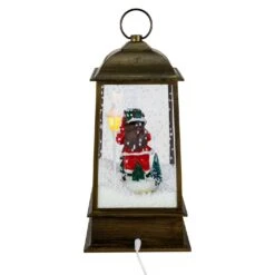 Northlight LED Lighted Snowing And Musical Santa Christmas Lantern - 13.5" Bronze 11 Northlight LED Lighted Snowing And Musical Santa Christmas Lantern - 13.5" Bronze -Northlight 197697462158560