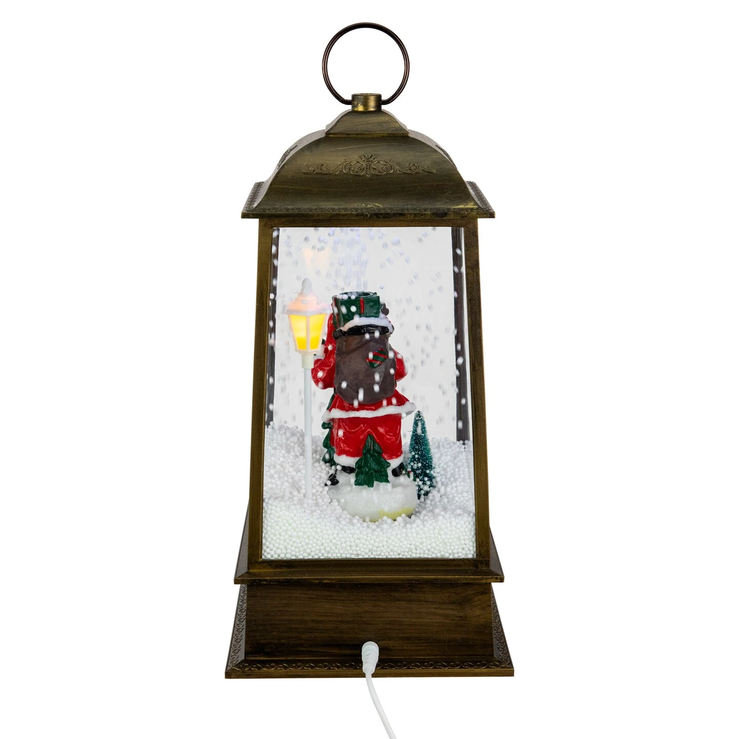 Northlight LED Lighted Snowing And Musical Santa Christmas Lantern - 13.5" Bronze 6 Northlight LED Lighted Snowing And Musical Santa Christmas Lantern - 13.5" Bronze - Image 4