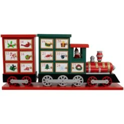 Northlight 16.5" Locomotive Train Wooden Christmas Advent Calendar Red 12 Northlight 16.5" Locomotive Train Wooden Christmas Advent Calendar Red -Northlight 197697807992032