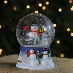 Northlight Snowman Family Musical Christmas Snow Globe - 7" White 12 Northlight Snowman Family Musical Christmas Snow Globe - 7" White -Northlight 197698026292448