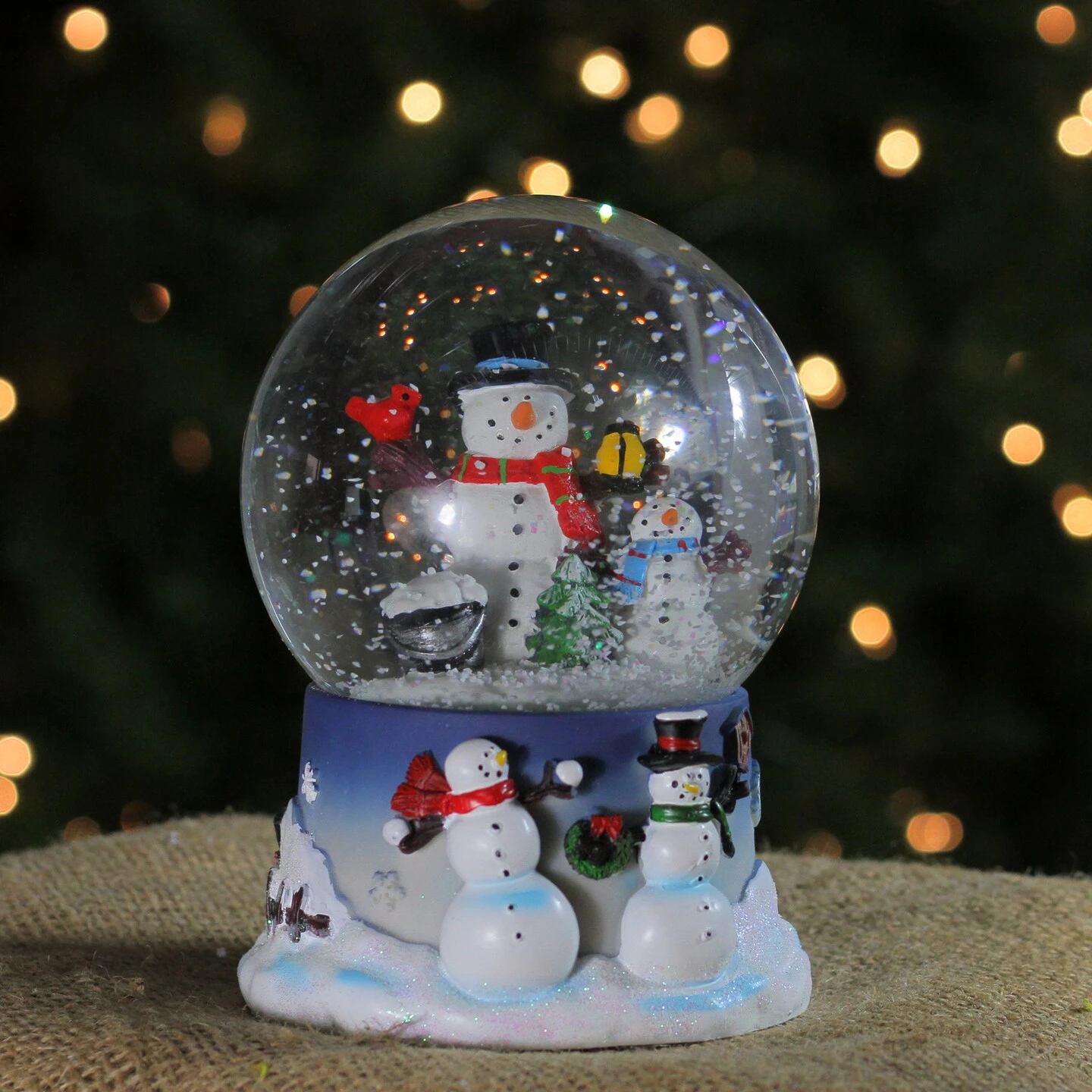 Northlight Snowman Family Musical Christmas Snow Globe - 7" White 7 Northlight Snowman Family Musical Christmas Snow Globe - 7" White - Image 5