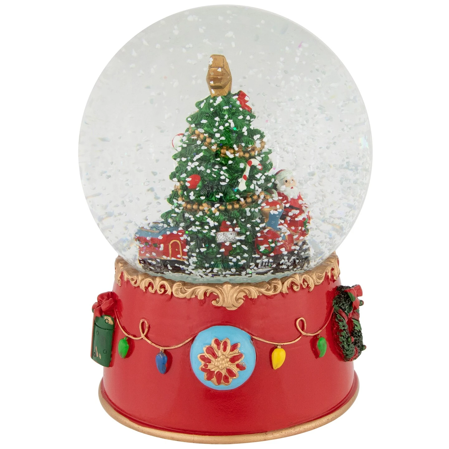 Northlight Train And Christmas Tree Village Musical Snow Globe - 8" Red 8 Northlight Train And Christmas Tree Village Musical Snow Globe - 8" Red - Image 6