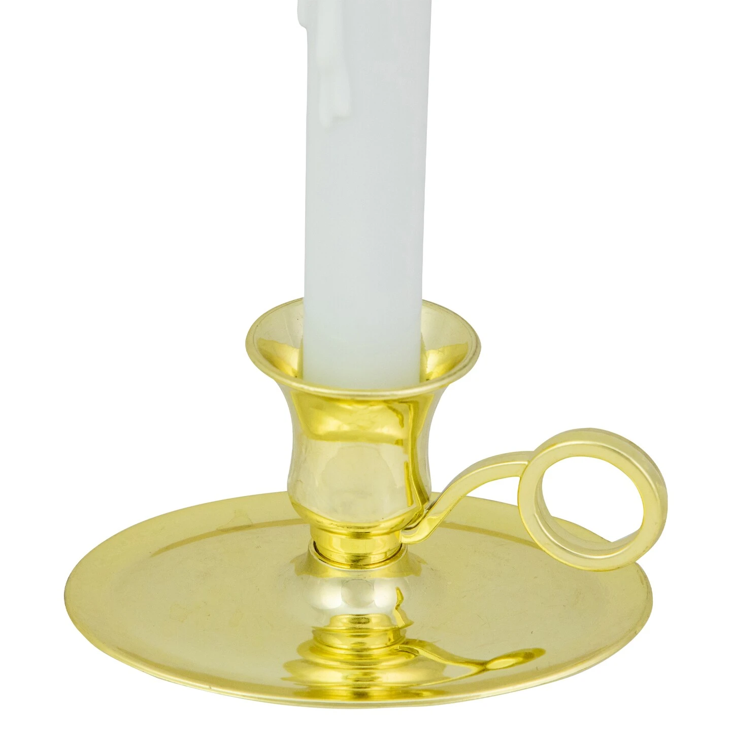 Northlight LED Lighted Window Candle With Oval Handle Base - 8 - White And Gold 8 Northlight LED Lighted Window Candle With Oval Handle Base - 8 - White And Gold - Image 6