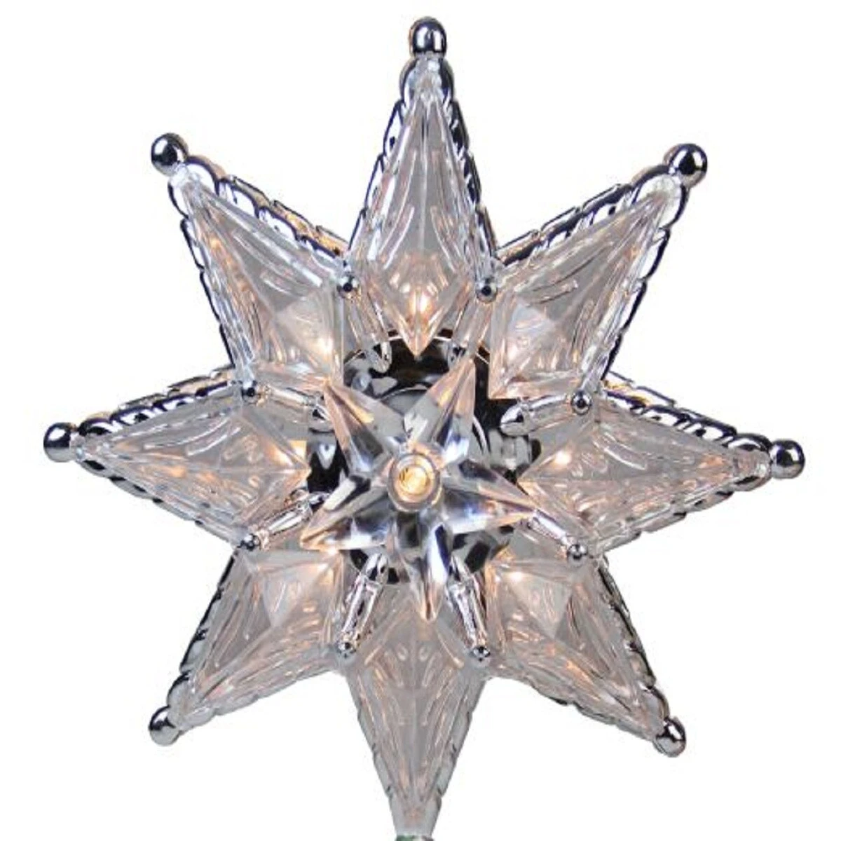 Northlight 8" Lighted Silver And Clear Mosaic Star Christmas Tree Topper - Clear Lights 6 Northlight 8" Lighted Silver And Clear Mosaic Star Christmas Tree Topper - Clear Lights - Image 4