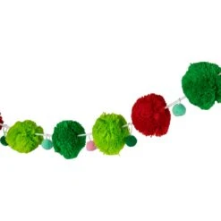 Northlight Pom Pom Christmas Garland - 4' X 2" - Green And Red - Unlit 15 Northlight Pom Pom Christmas Garland - 4' X 2" - Green And Red - Unlit -Northlight 197698909193440