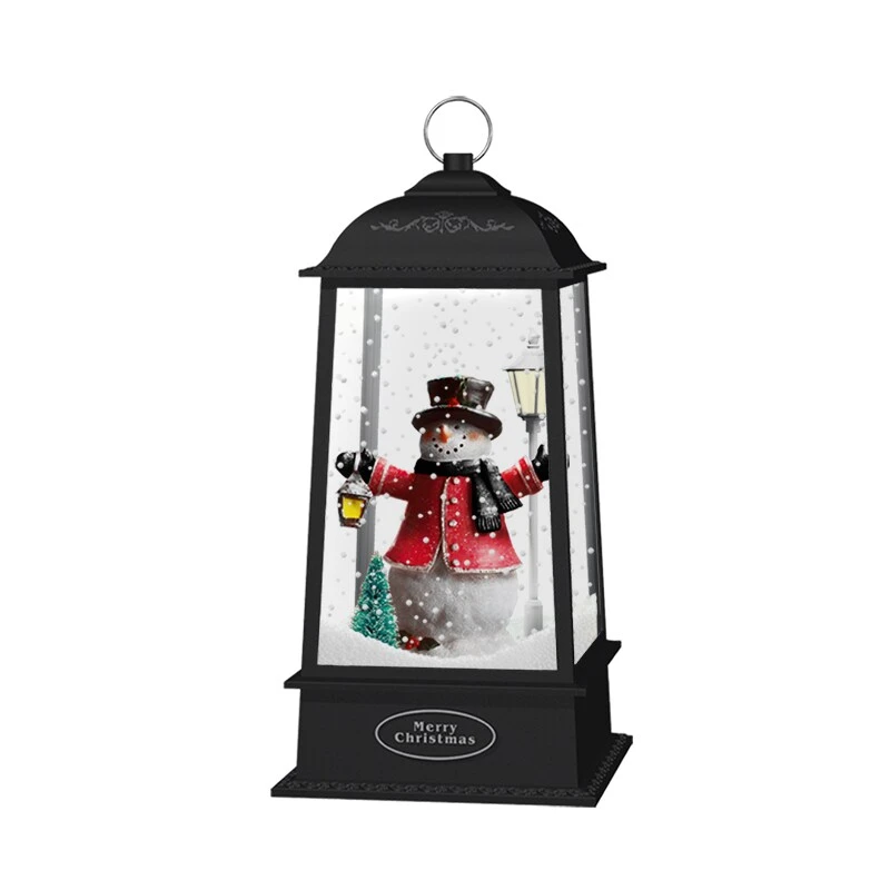 Northlight Lighted Snowman Christmas Lantern With Falling Snow - 13" - Black 6 Northlight Lighted Snowman Christmas Lantern With Falling Snow - 13" - Black - Image 4