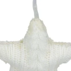 Northlight Plush Cable Knitted Star Hanging Christmas Ornament - 4" - Cream White Ivory -Northlight 197699131491552