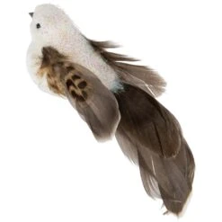 Northlight Bird With Clip And Feathers Christmas Ornament - 6" - White And Brown -Northlight 197699307455712