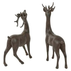 Northlight Standing Deer Christmas Decorations - 14" - Brown - Set Of 2 14 Northlight Standing Deer Christmas Decorations - 14" - Brown - Set Of 2 -Northlight 197699378758880