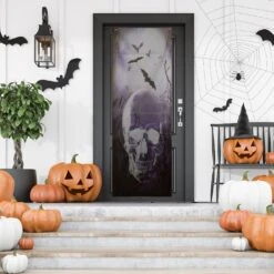 Northlight Spooky Graveyard With Skull And Bats Halloween Door Decoration - 70.75" Black 13 Northlight Spooky Graveyard With Skull And Bats Halloween Door Decoration - 70.75" Black -Northlight 199298732499792